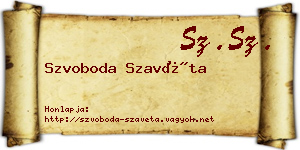 Szvoboda Szavéta névjegykártya